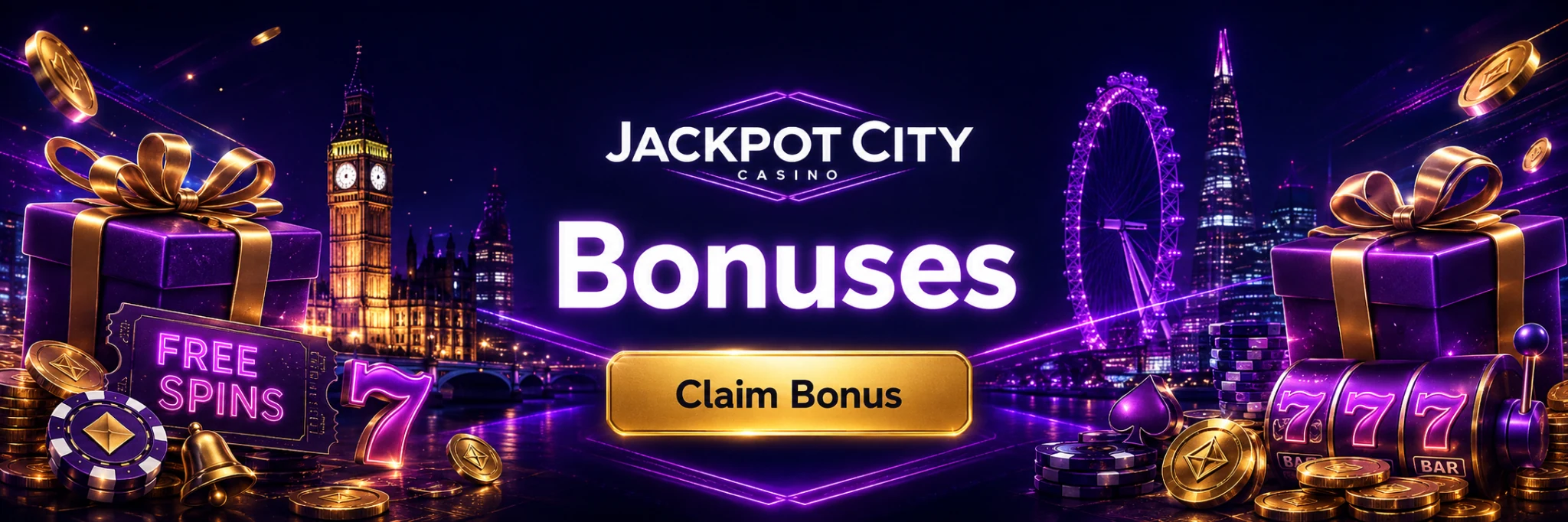 Jackpot City bonuses banner for UK review