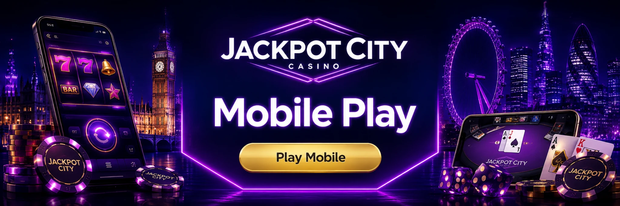 Jackpot City mobile casino banner
