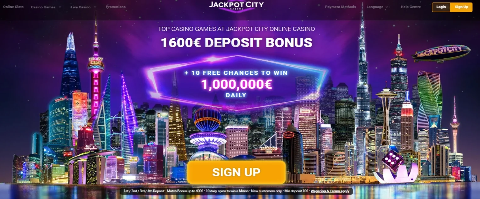 Jackpot City official website homepage screenshot